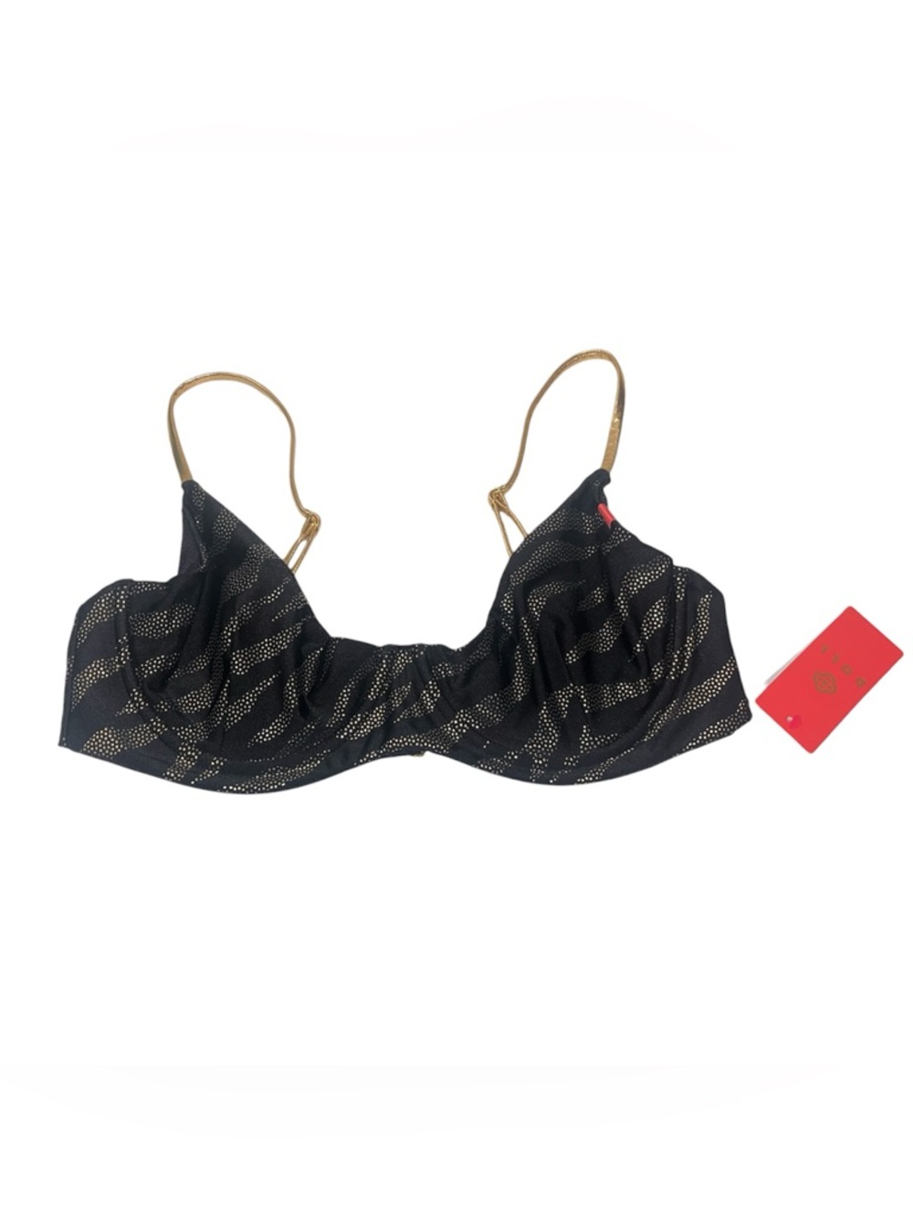 Doll Swimwear Golden Zebra Underwire Bra Bikini Top- Large